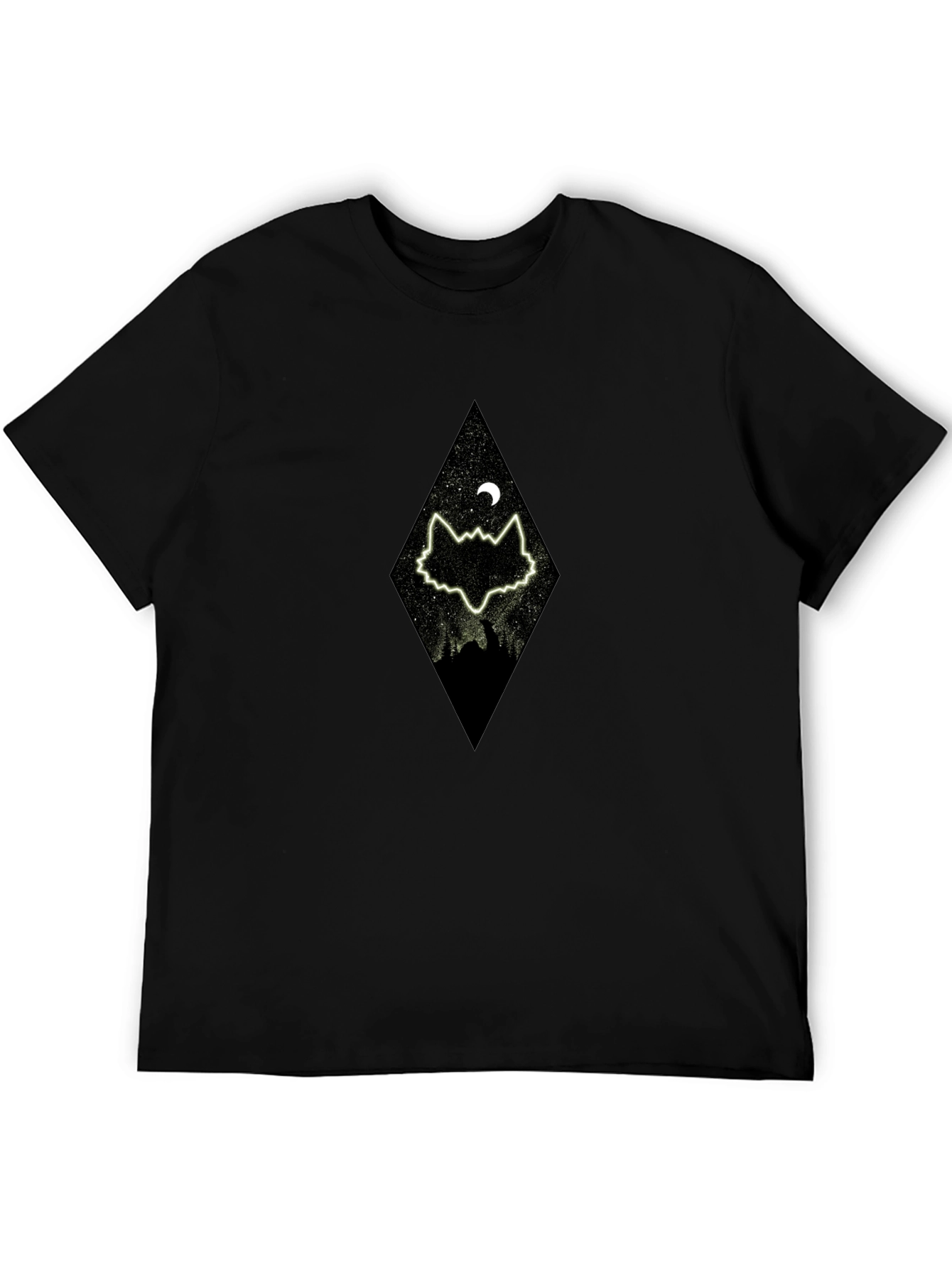 Wolf Moon Black T-Shirt - Graphic Tee