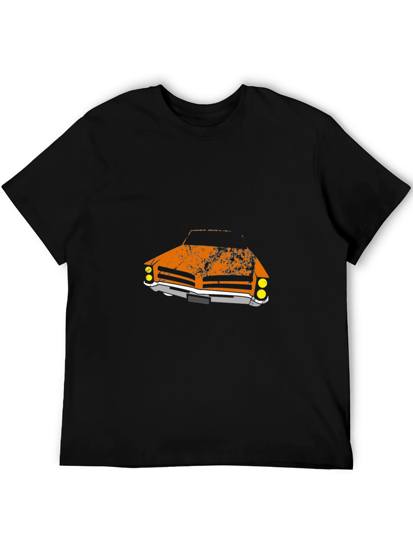 Retro Car Graphic Tee - Black Cotton T-Shirt