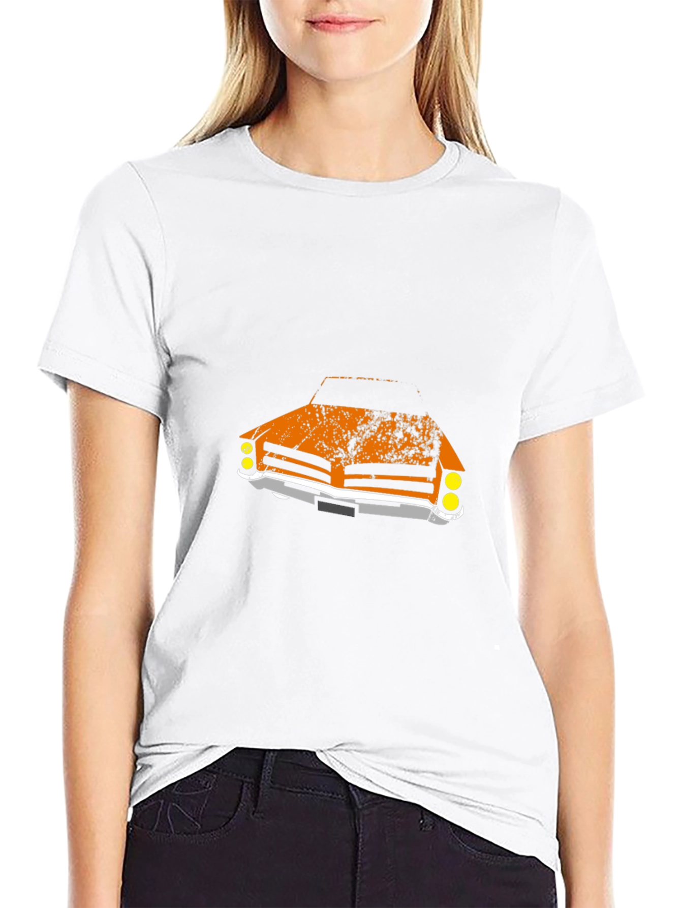 Retro Car Graphic Tee - Black Cotton T-Shirt