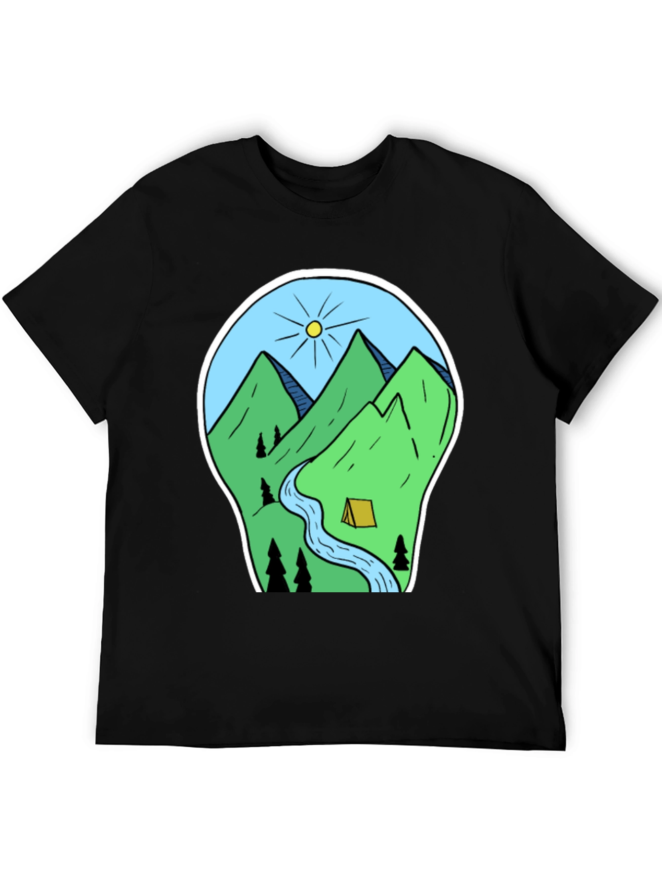 Mountain Camping Graphic Tee - Black