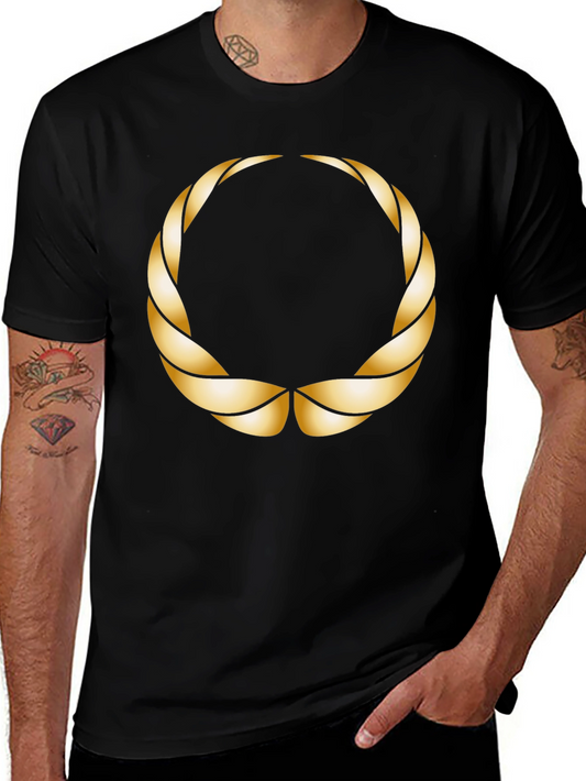 Golden Laurel Wreath Black T-Shirt