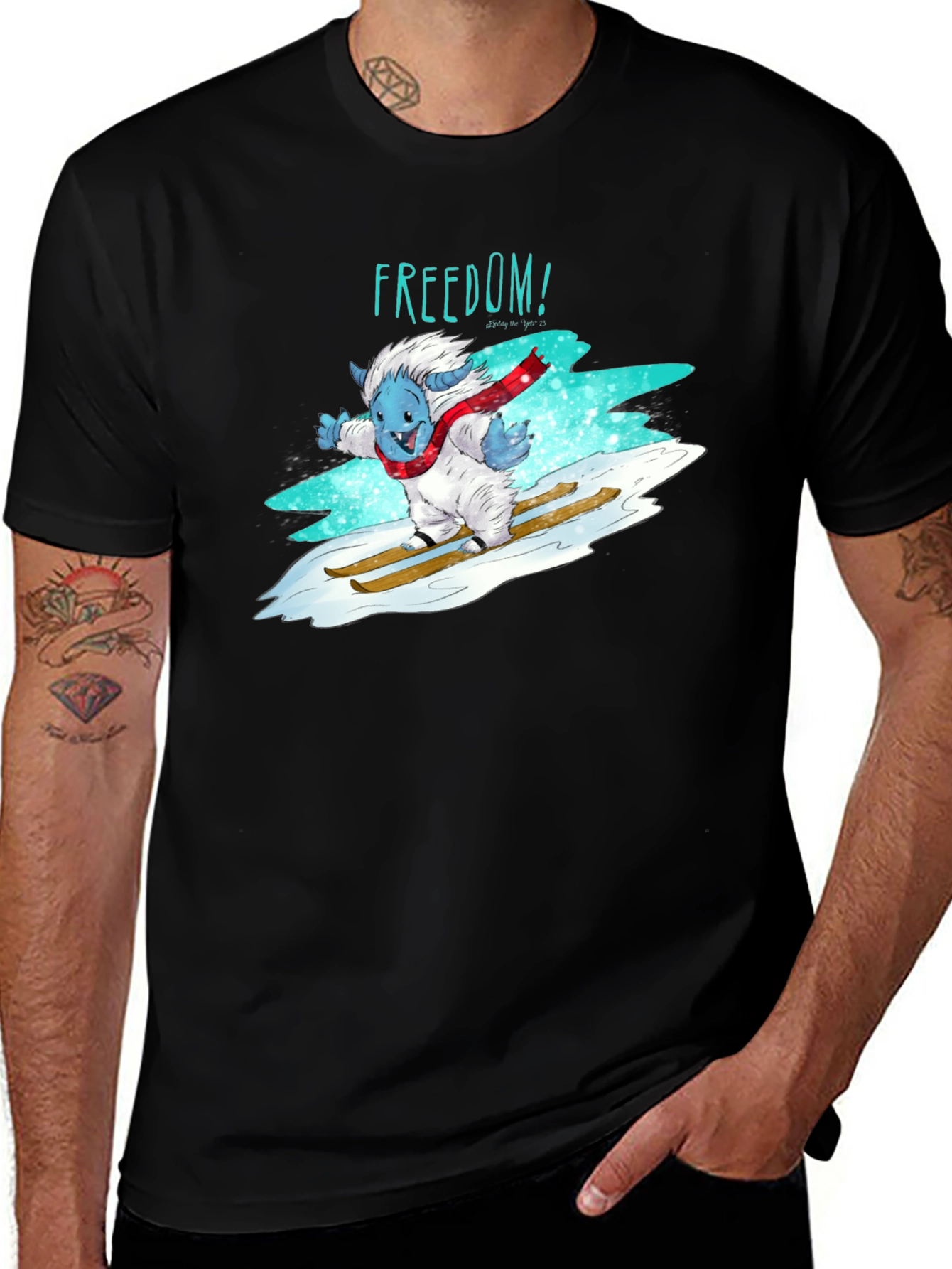 Freedom Skiing Yeti Graphic T-Shirt - Black
