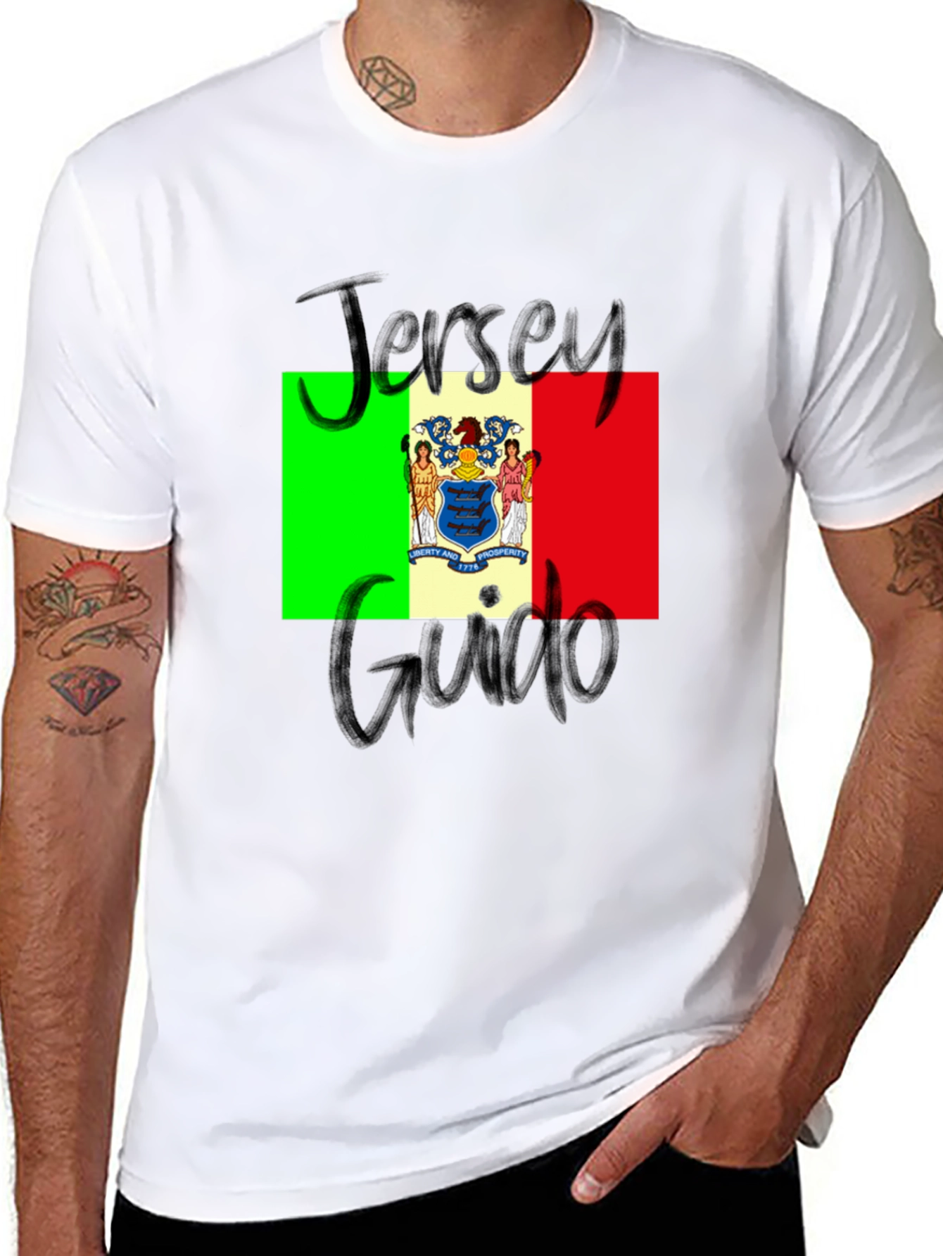 Jersey Guido T-Shirt: State Flag Graphic Tee