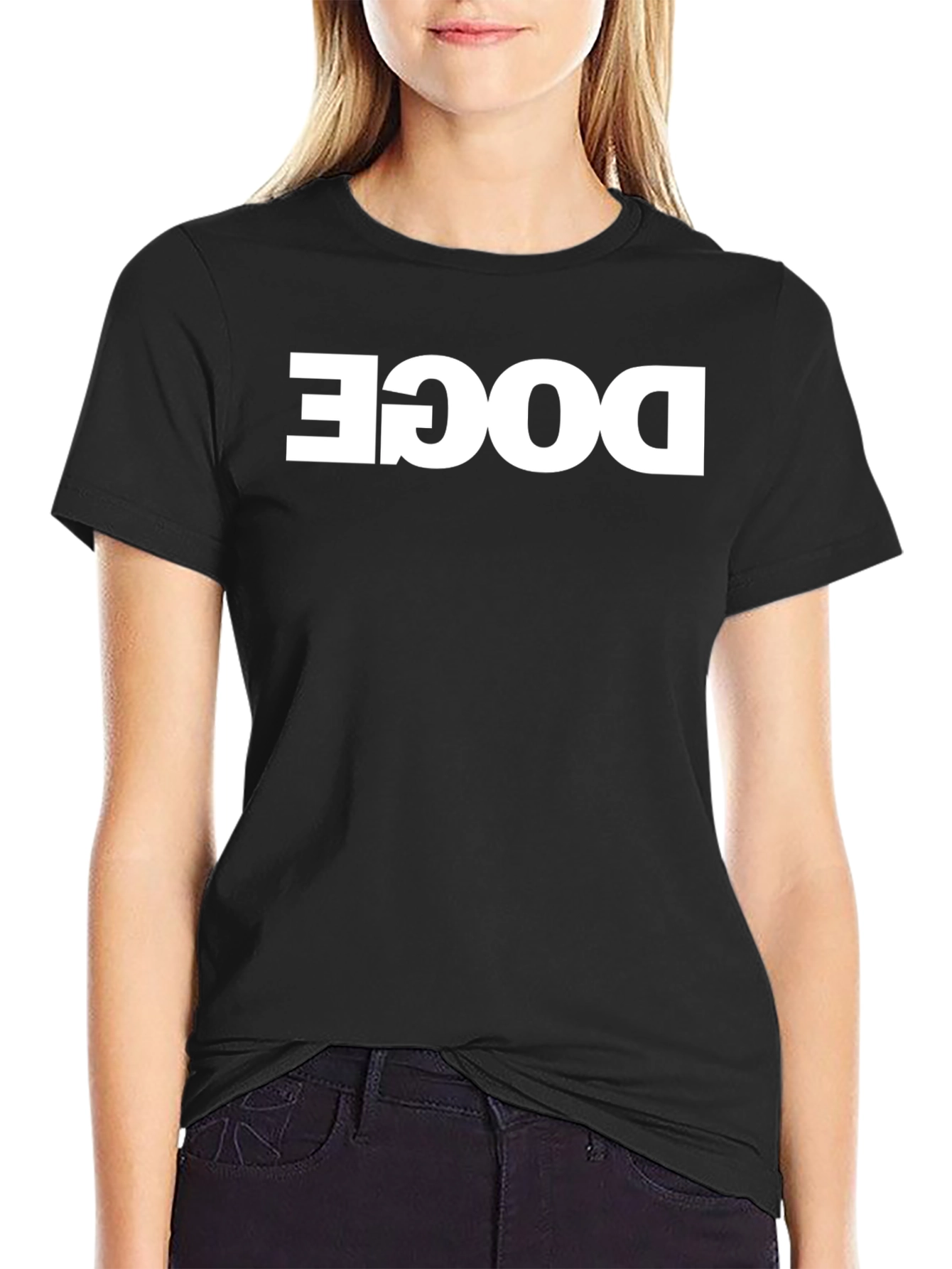 Doge Meme Reversible Print Black T-Shirt