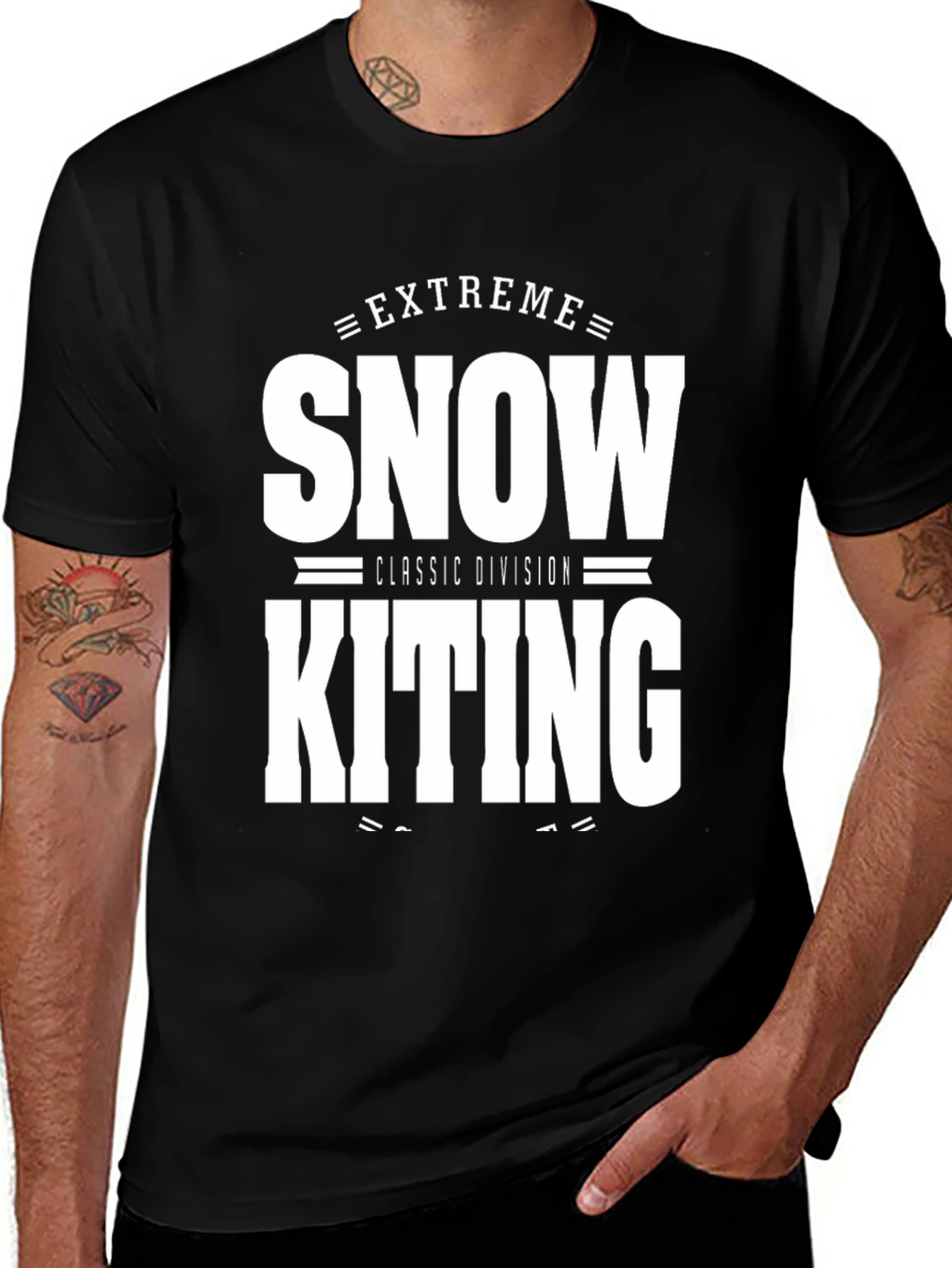 Extreme Snow Kiting Classic Division Black T-Shirt