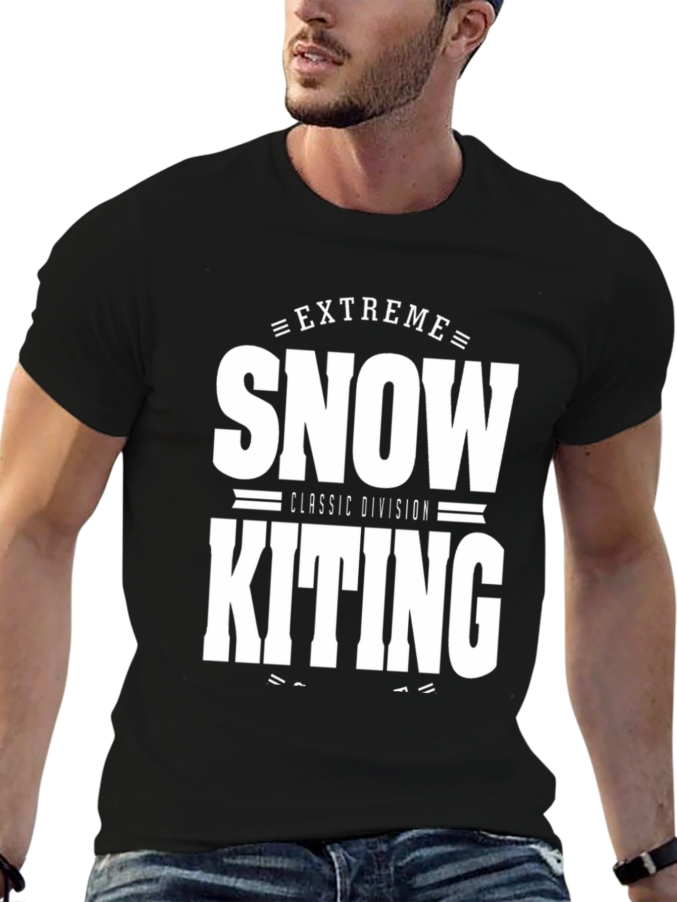Extreme Snow Kiting Classic Division Black T-Shirt