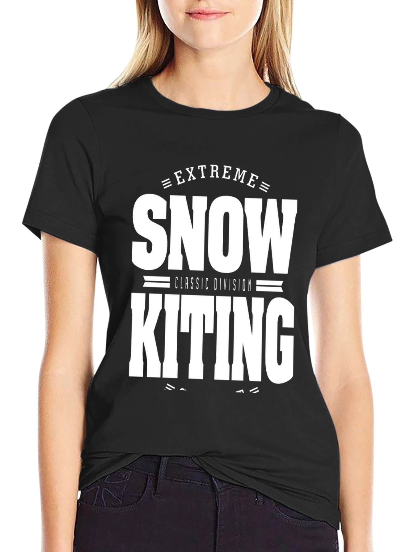 Extreme Snow Kiting Classic Division Black T-Shirt