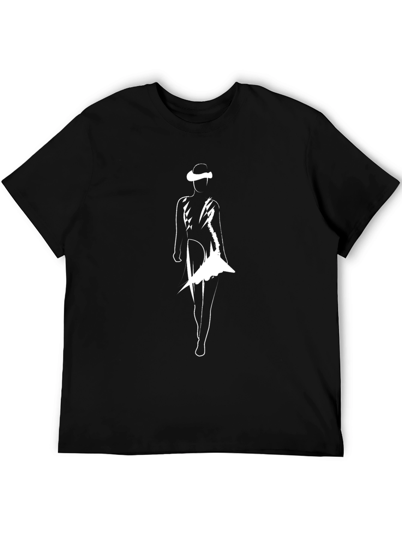 Stylish Black T-Shirt with Abstract Figure Print