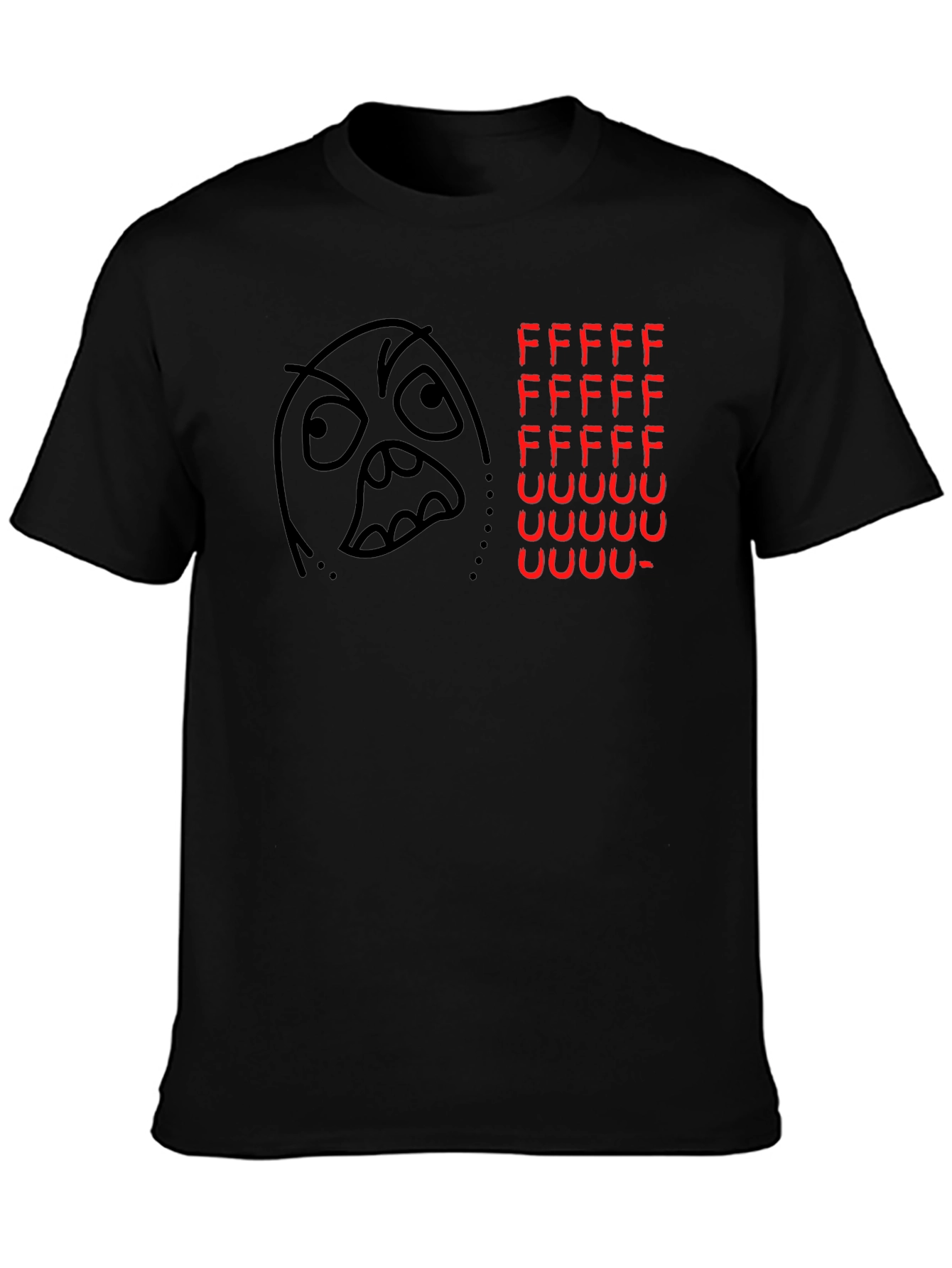 Rage Comic Black T-Shirt - FFFFFFFUUUUUU