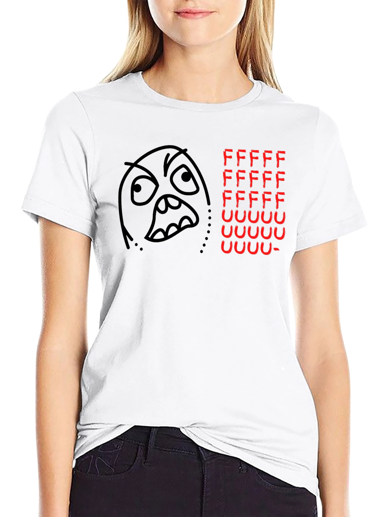 Rage Comic Black T-Shirt - FFFFFFFUUUUUU