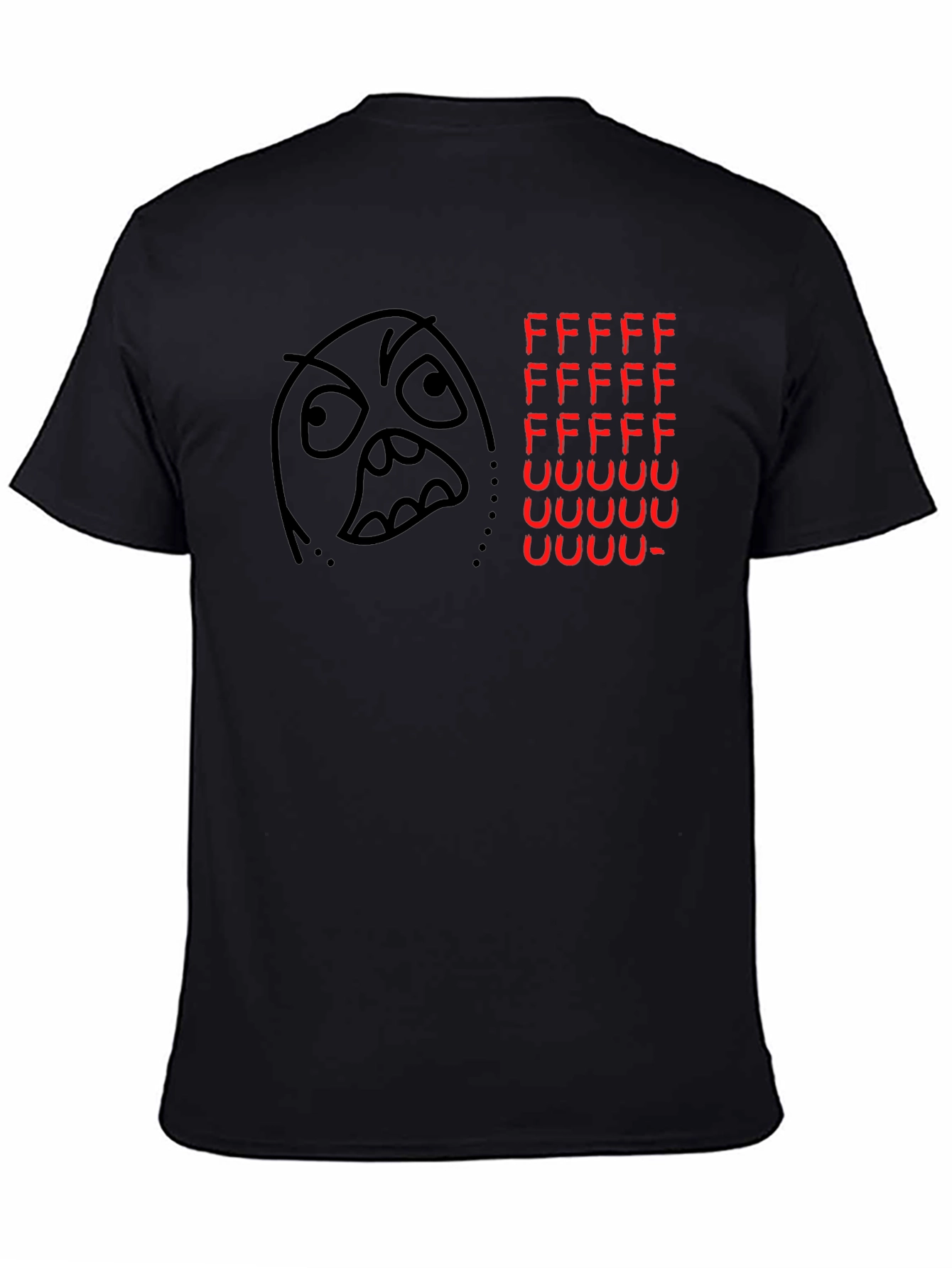 Rage Comic Black T-Shirt - FFFFFFFUUUUUU