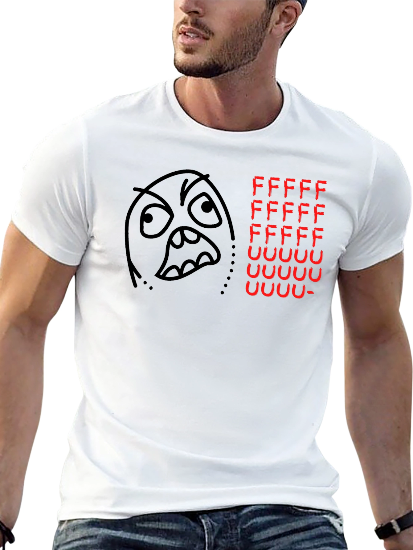 Rage Comic Black T-Shirt - FFFFFFFUUUUUU