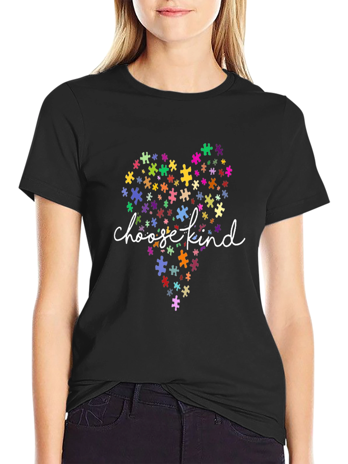 Choose Kind Autism Awareness Puzzle Heart T-Shirt