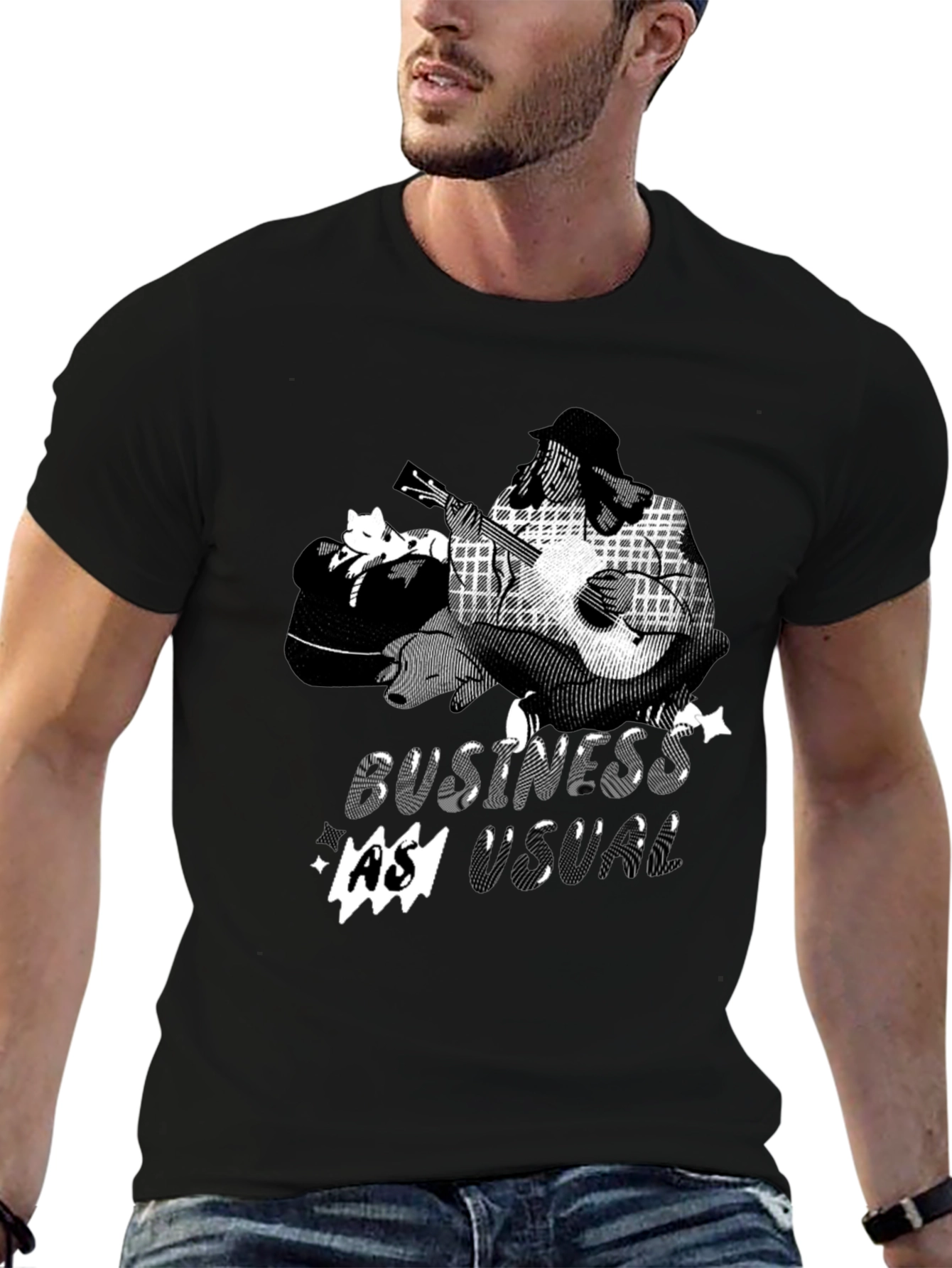 Business as Usual Graphic Tee - Black