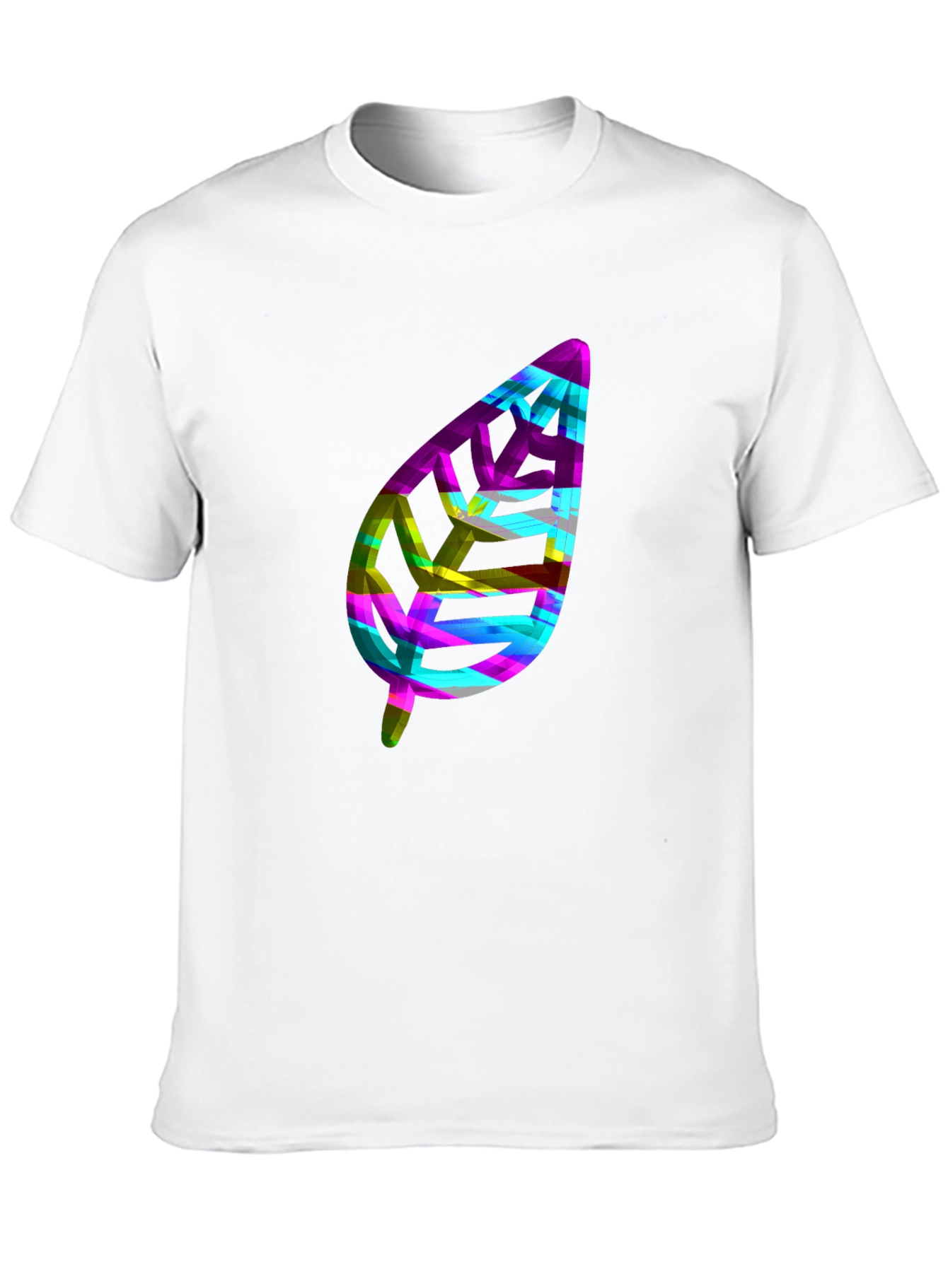 Abstract Leaf Graphic Black T-Shirt