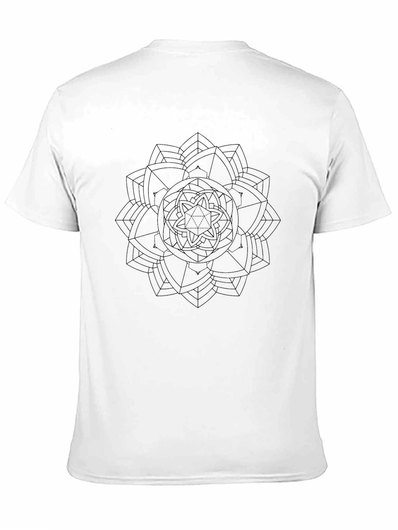 Geometric Mandala Print Black T-Shirt