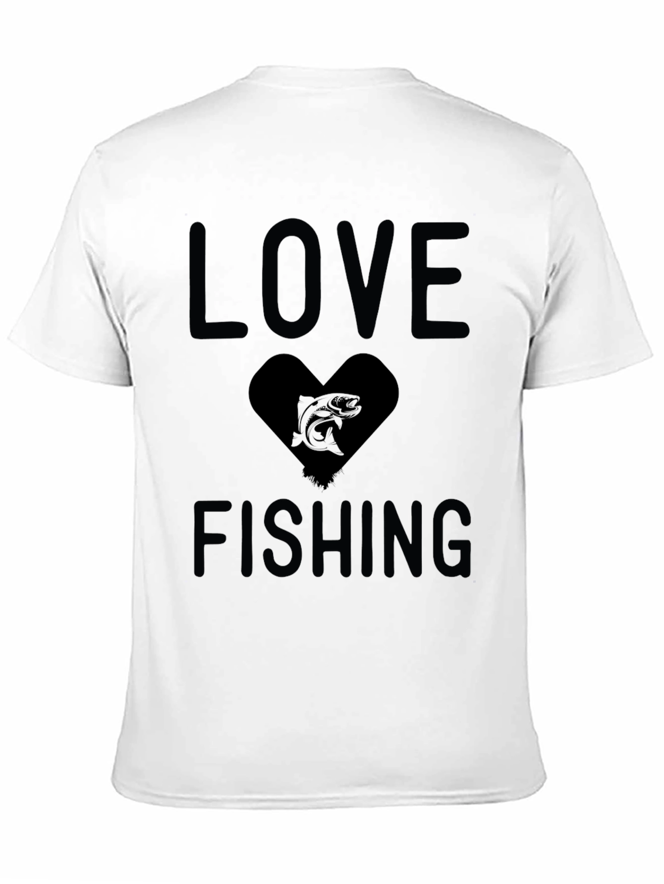 Love Fishing Black Graphic T-Shirt