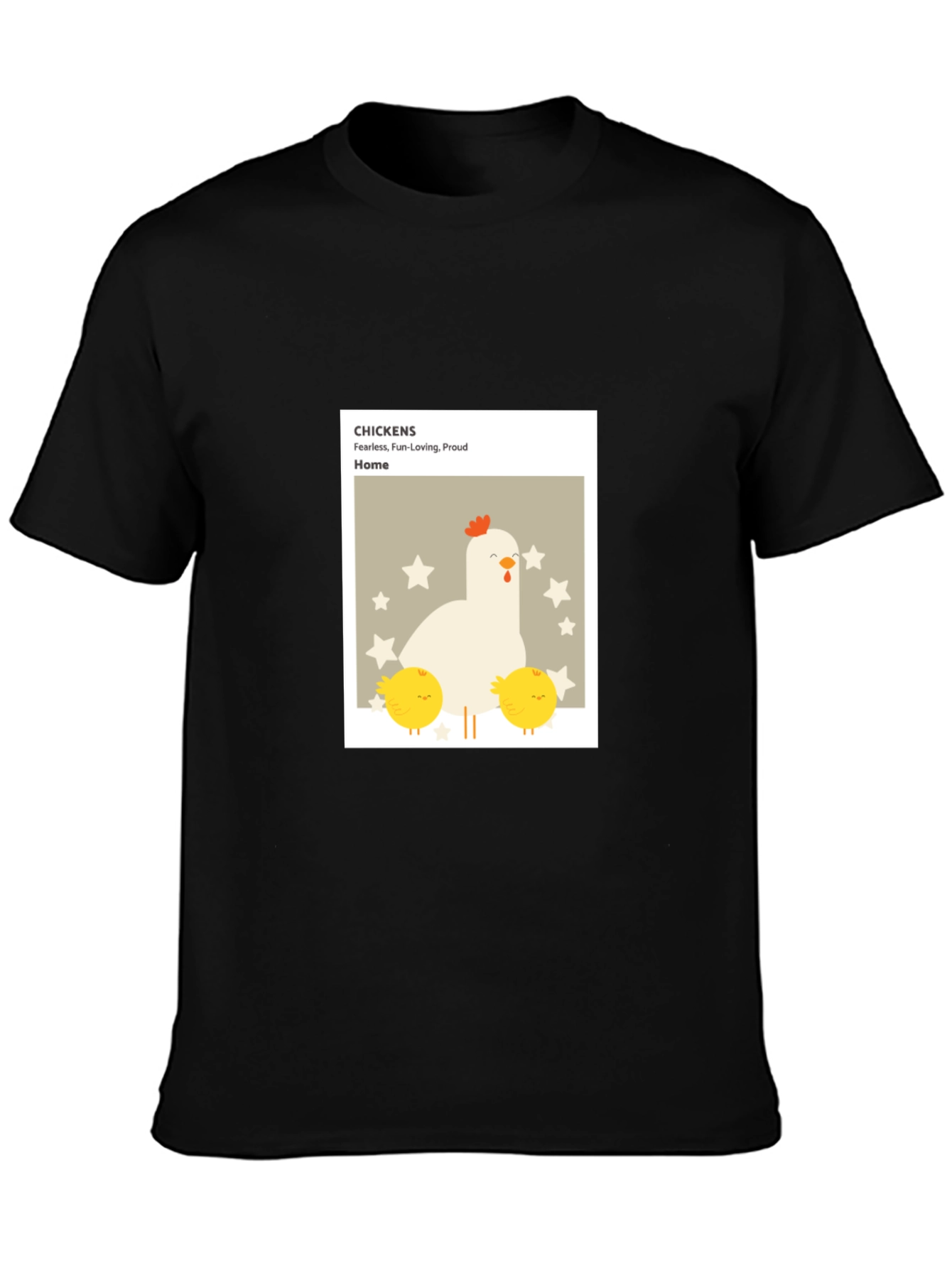 Chicken Family Graphic Tee - Black
