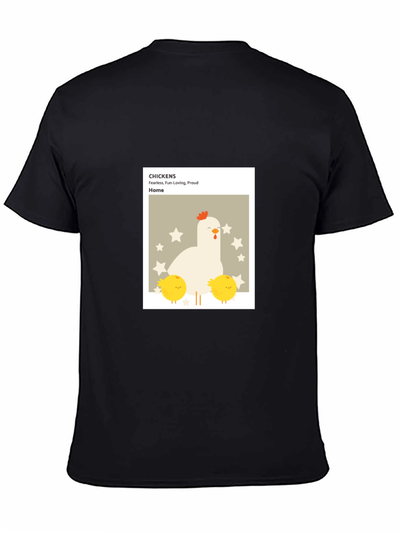 Chicken Family Graphic Tee - Black