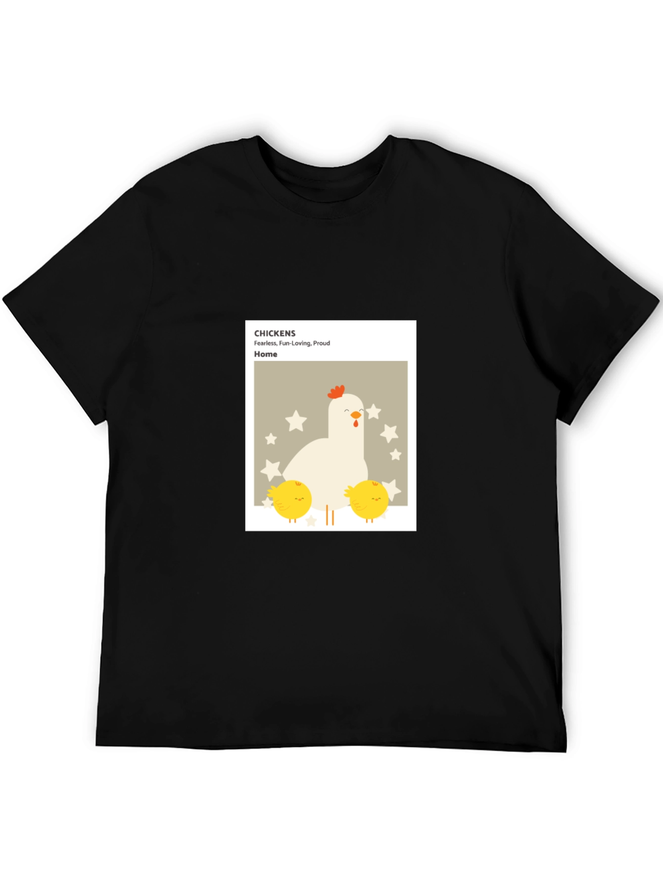 Chicken Family Graphic Tee - Black