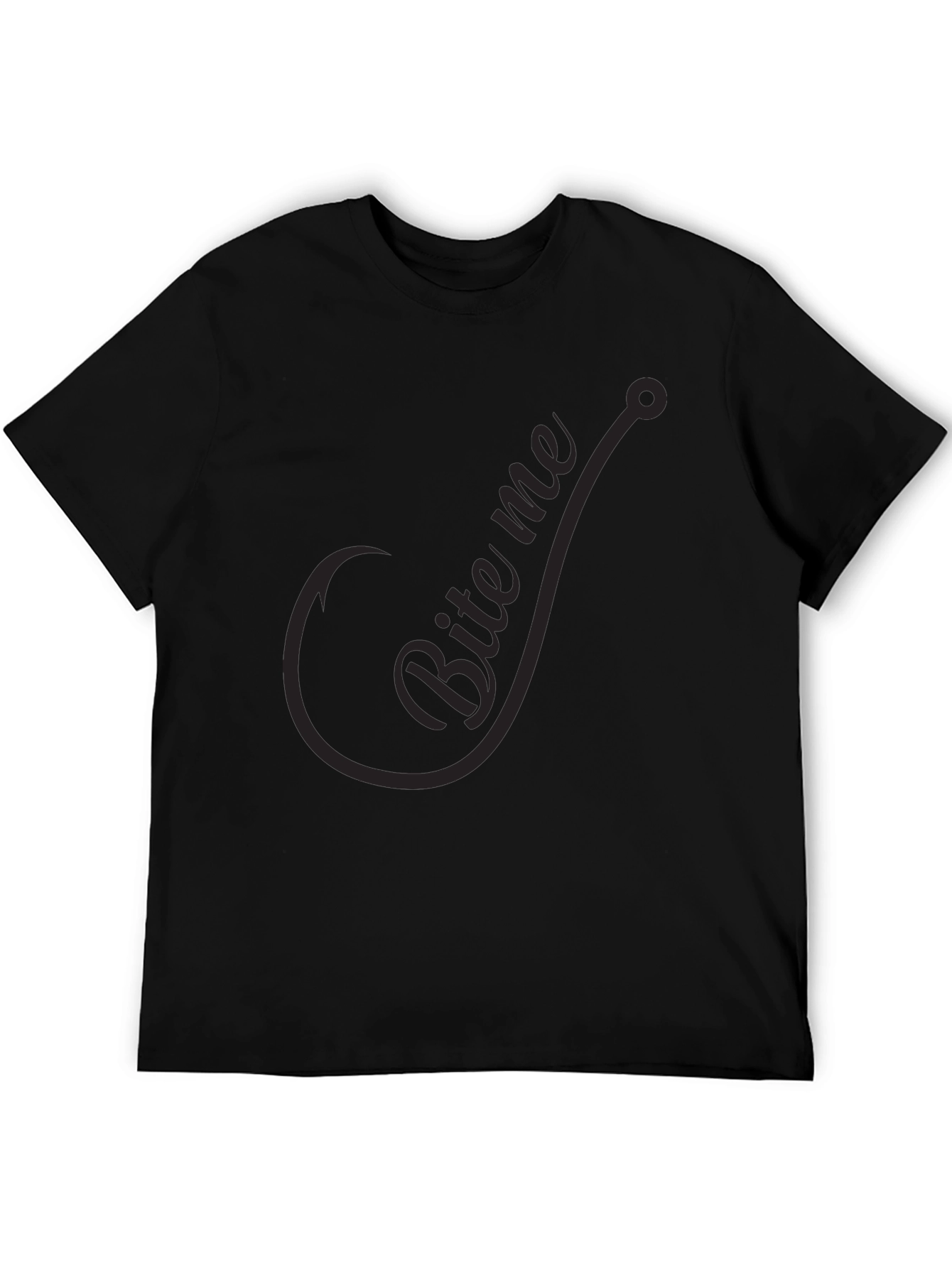 Mens Bite Me Fishing Hook T-Shirt