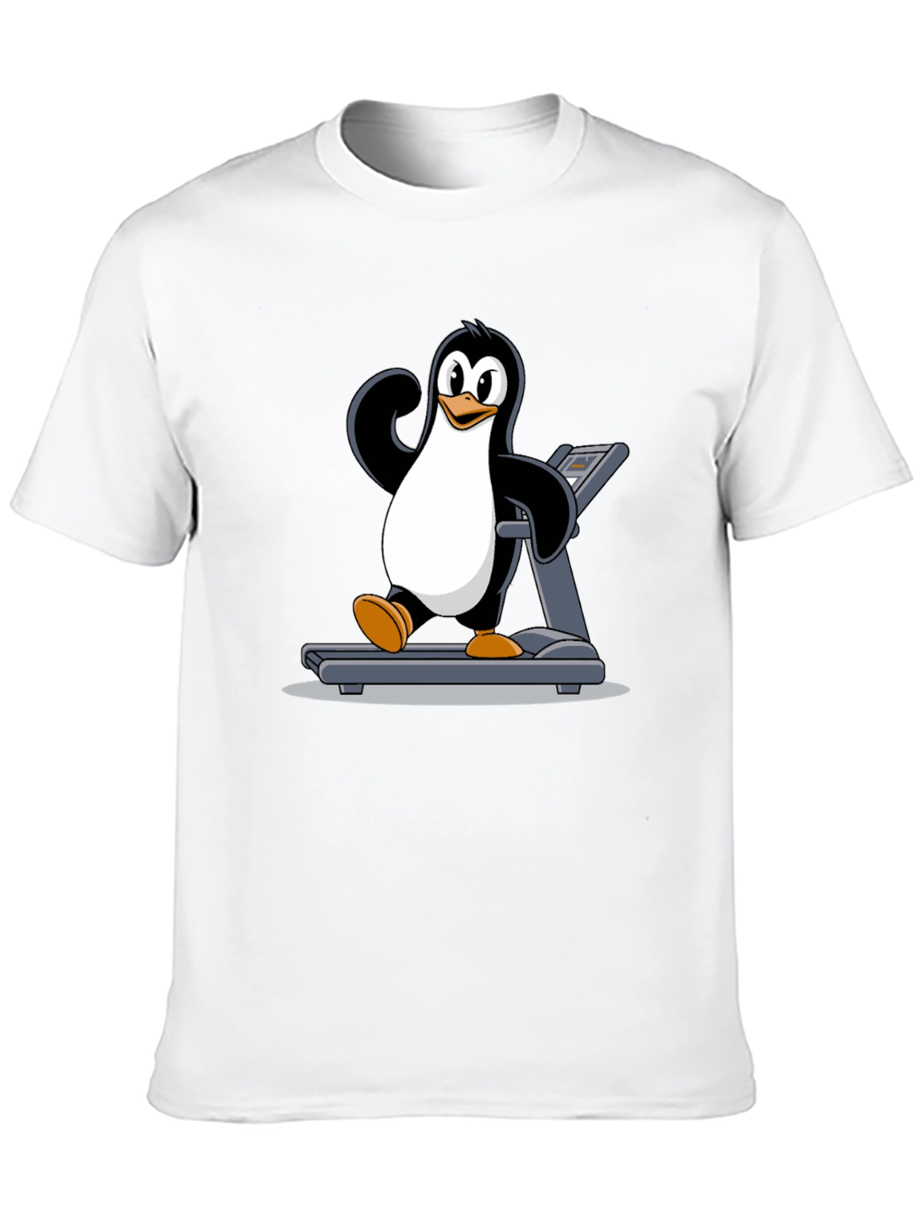 Penguin Treadmill T-Shirt: Workout Fun!