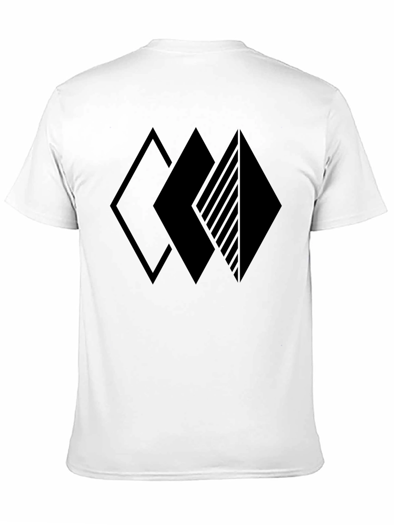 Geometric Diamonds Black T-Shirt | Modern Design Tee