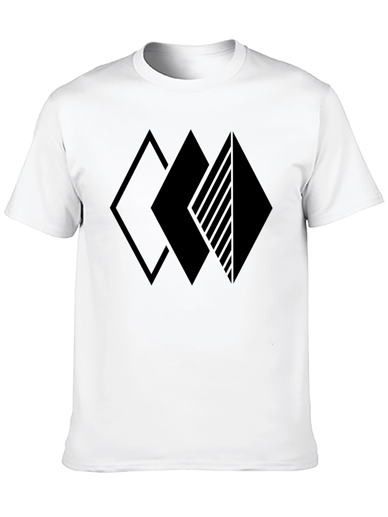 Geometric Diamonds Black T-Shirt | Modern Design Tee