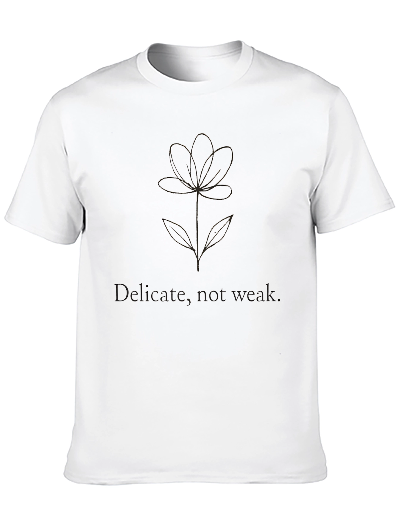 Delicate Flower Graphic Tee - Black