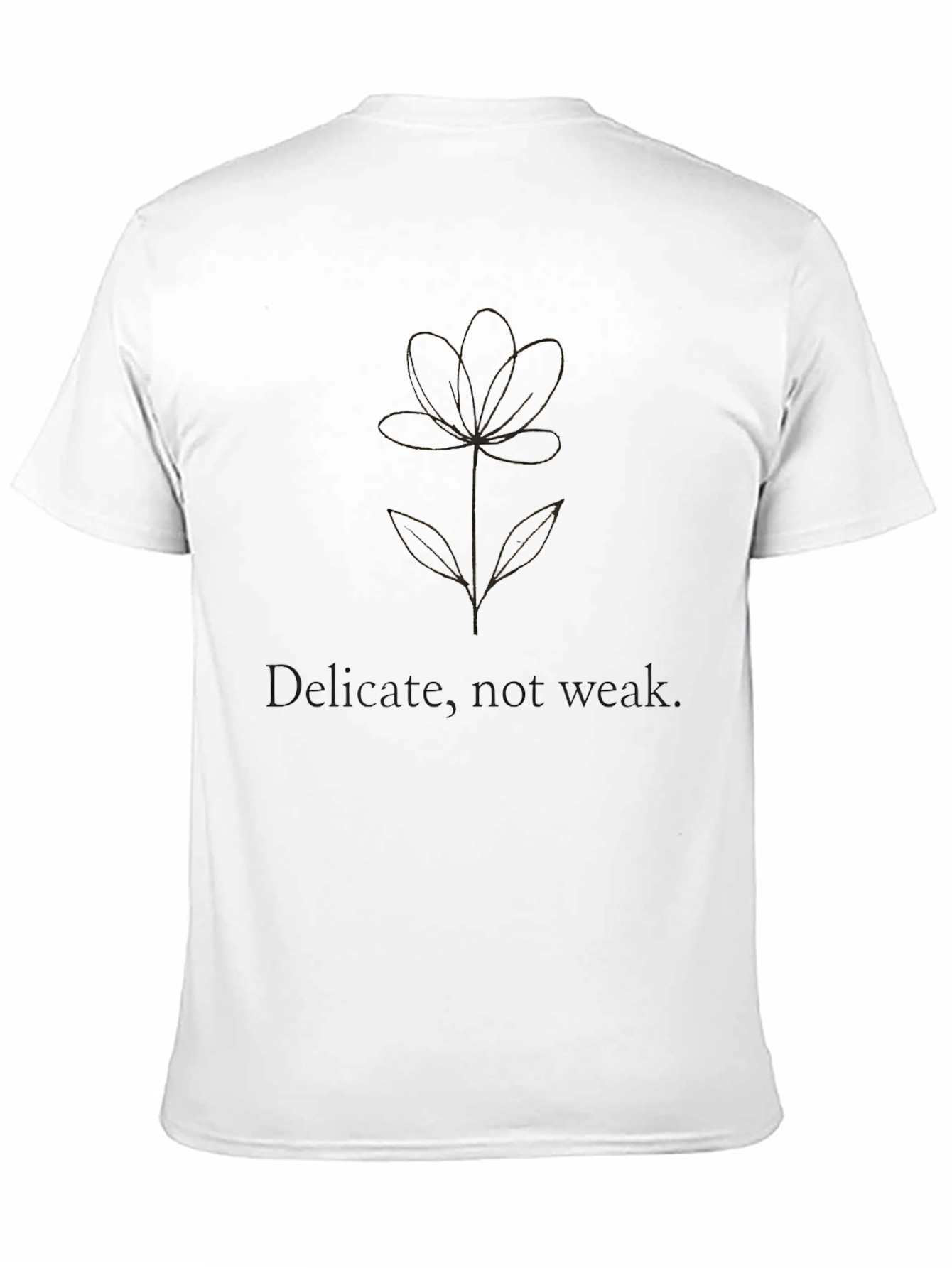 Delicate Flower Graphic Tee - Black