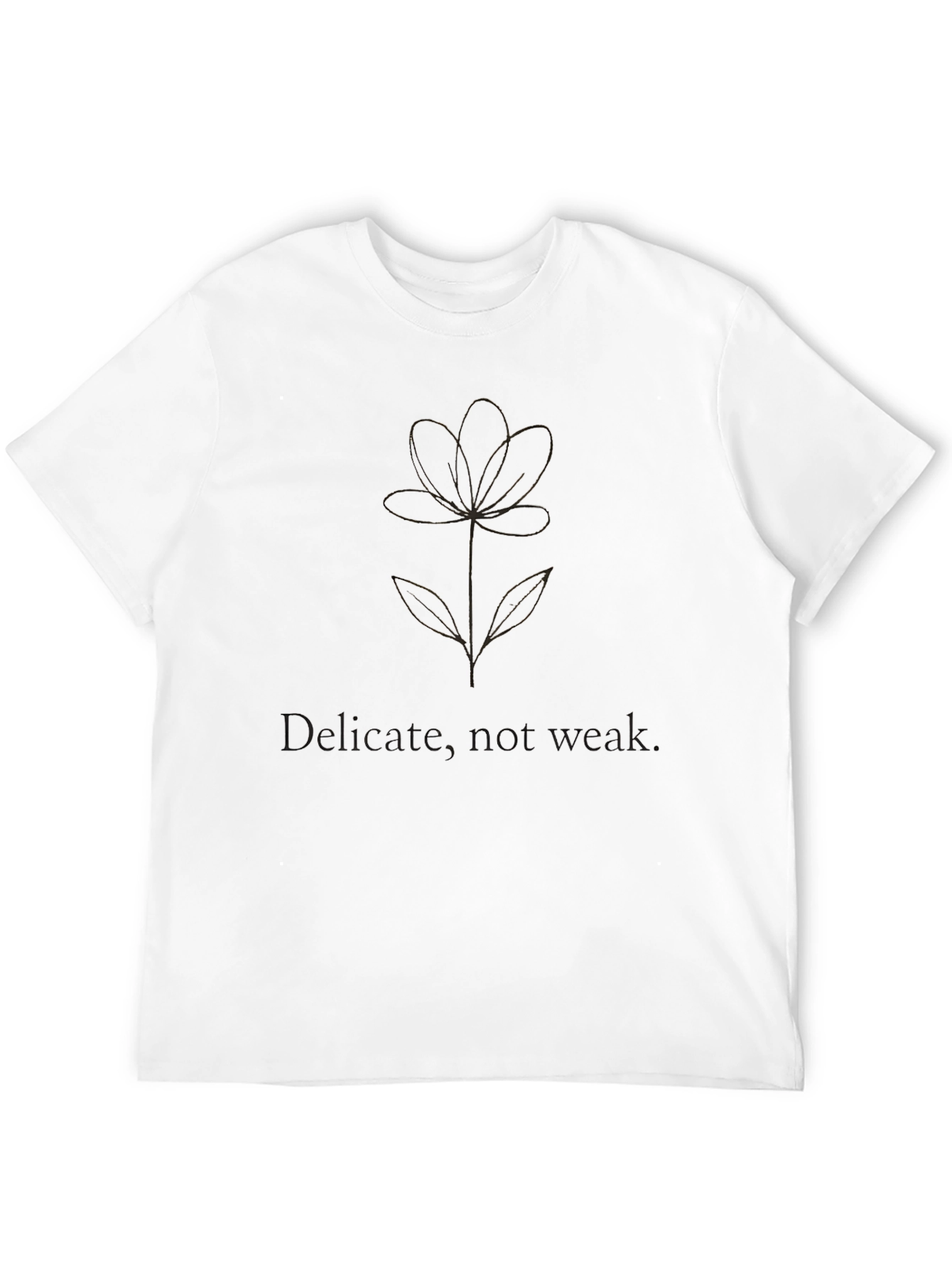 Delicate Flower Graphic Tee - Black