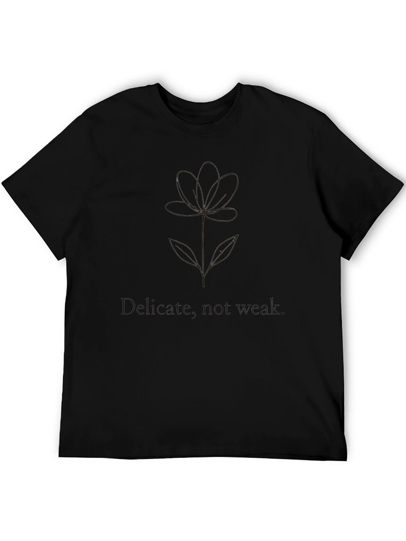 Delicate Flower Graphic Tee - Black