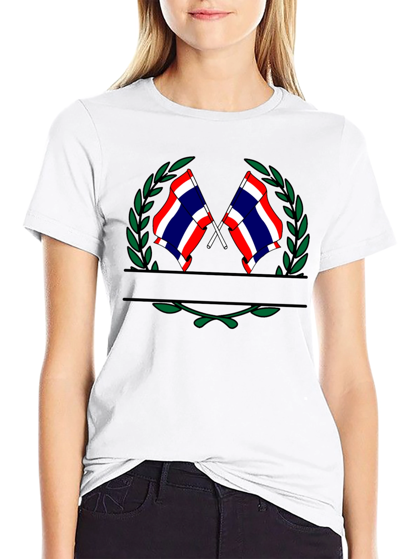 Thailand Flag T-Shirt - Wreath Graphic Tee