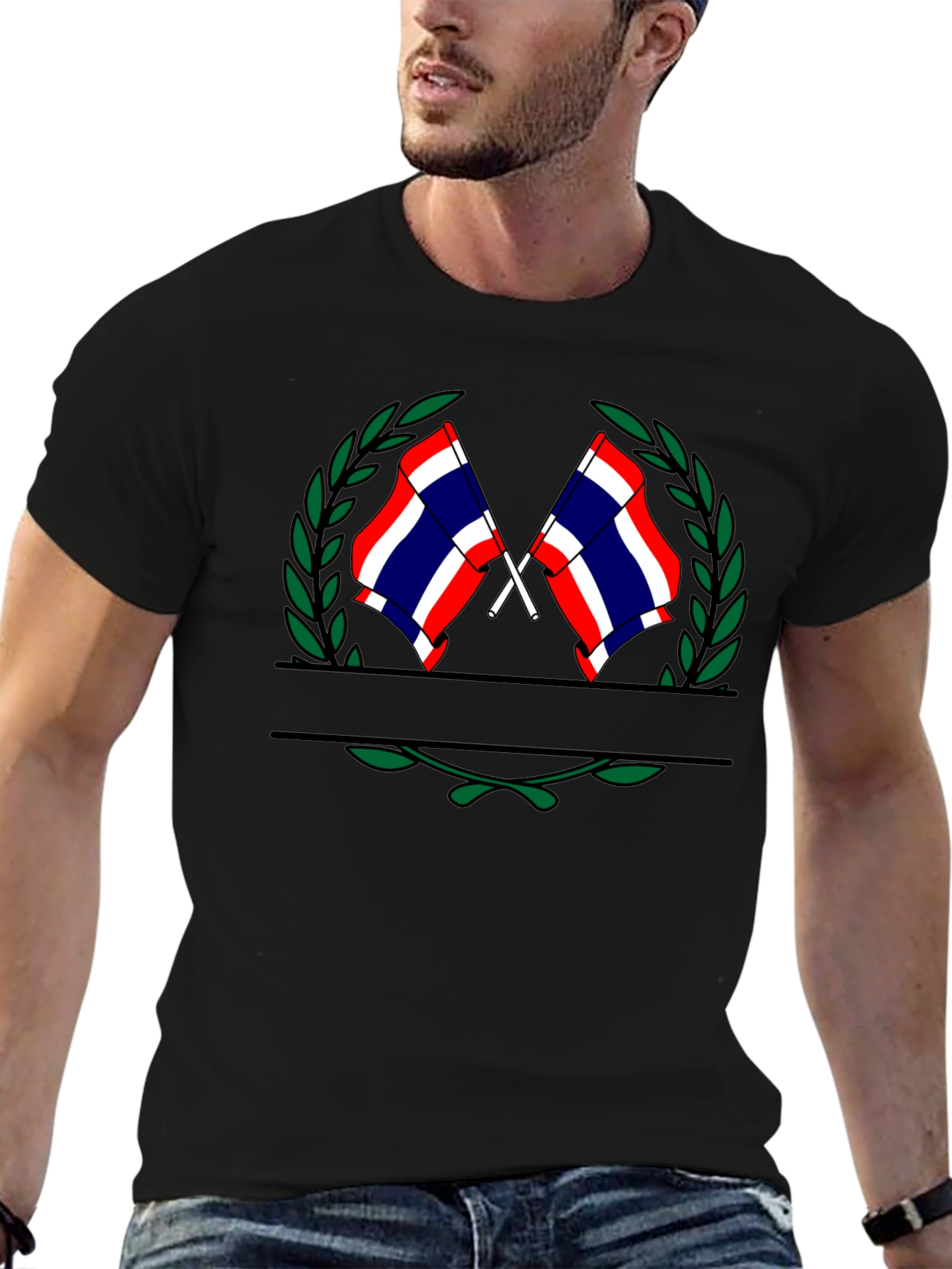 Thailand Flag T-Shirt - Wreath Graphic Tee