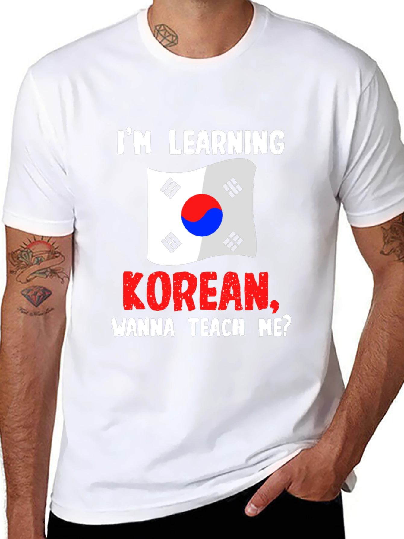 Korean Learning Tee: Wanna Teach Me?