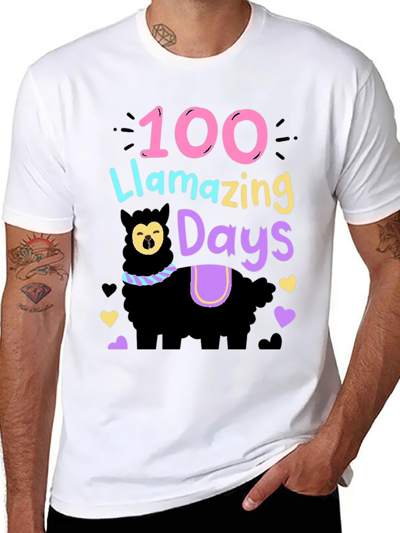 100 Llamazing Days T-Shirt - Fun School Tee