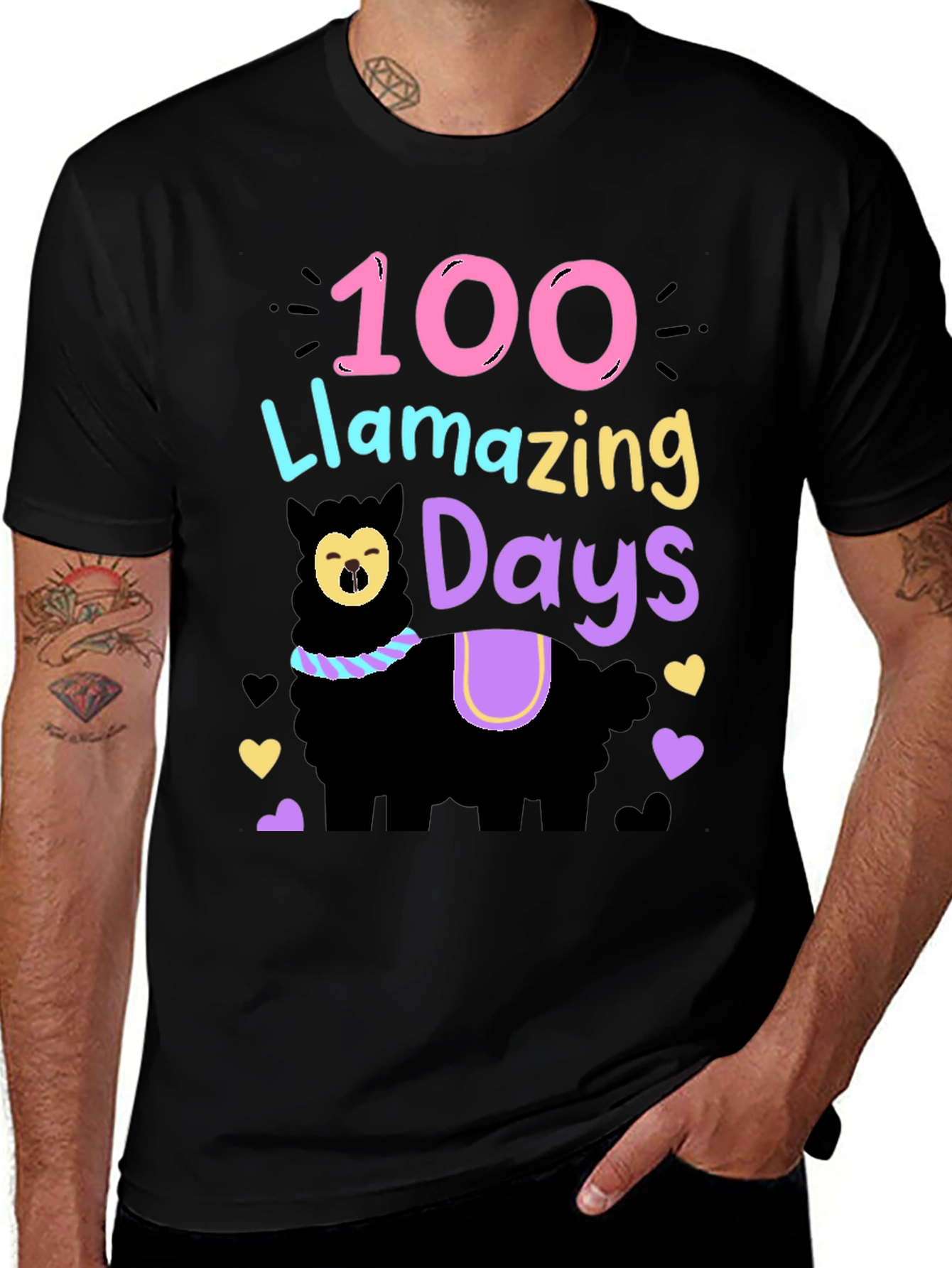 100 Llamazing Days T-Shirt - Fun School Tee