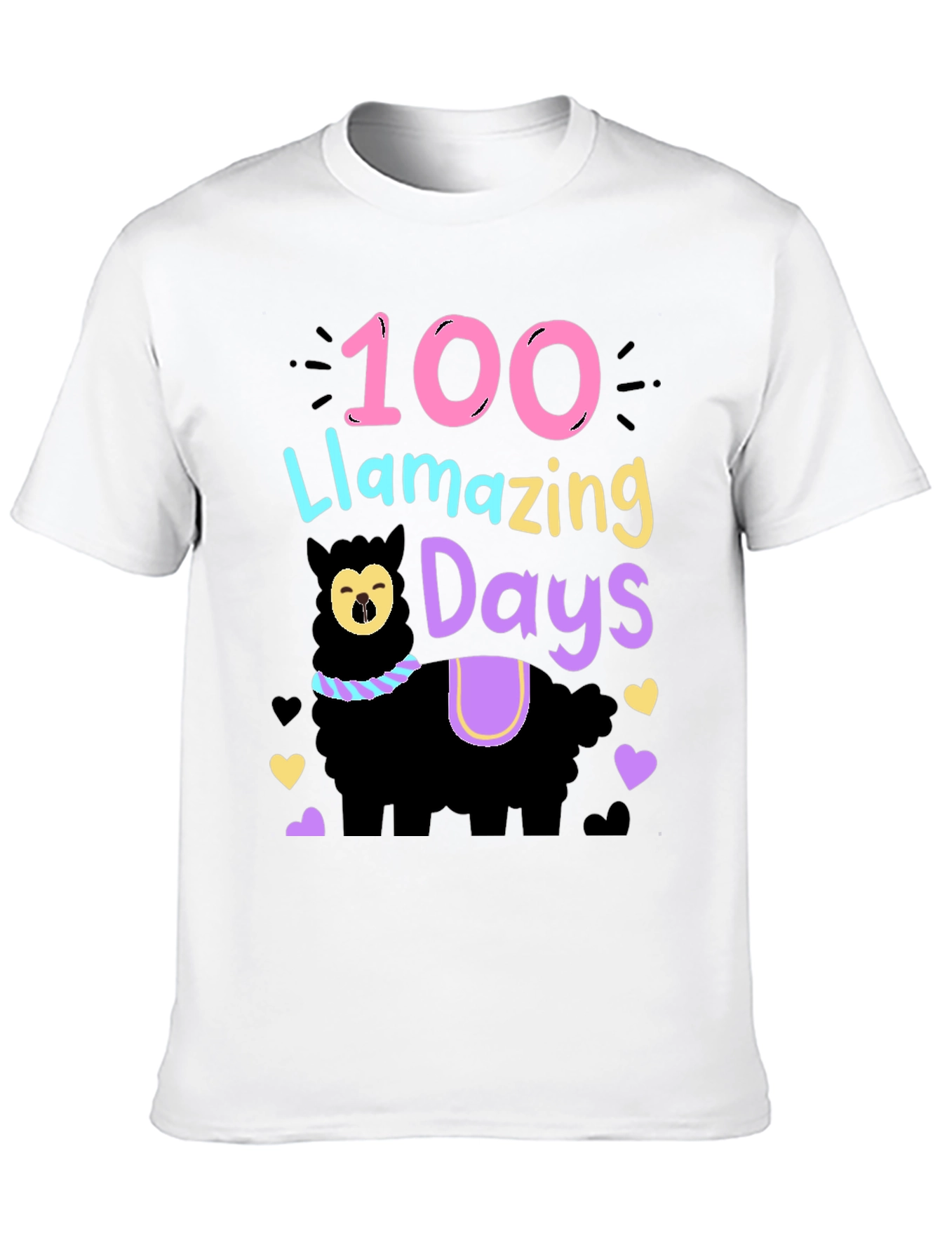 100 Llamazing Days T-Shirt - Fun School Tee