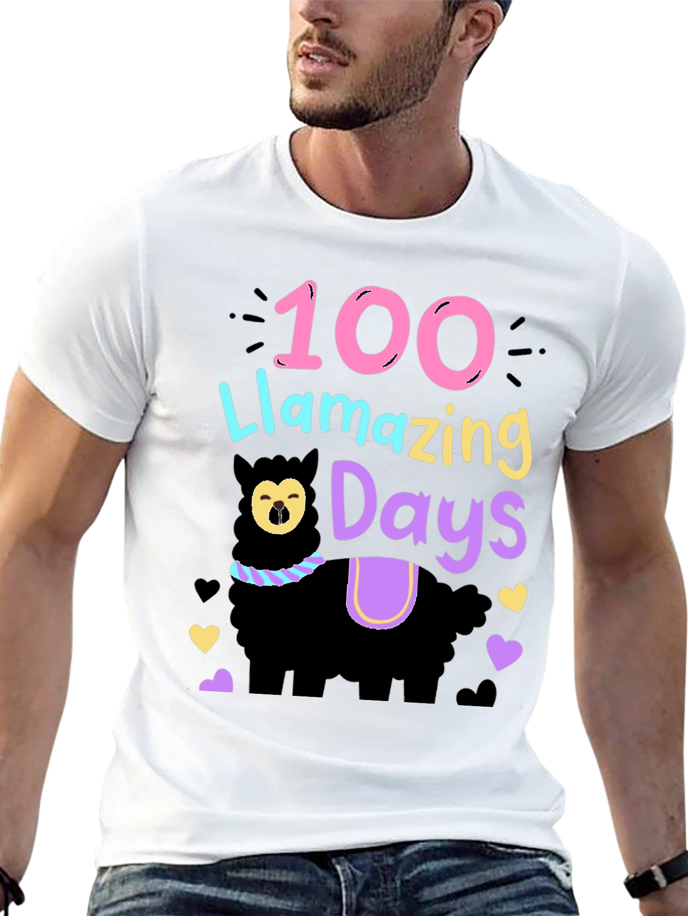 100 Llamazing Days T-Shirt - Fun School Tee