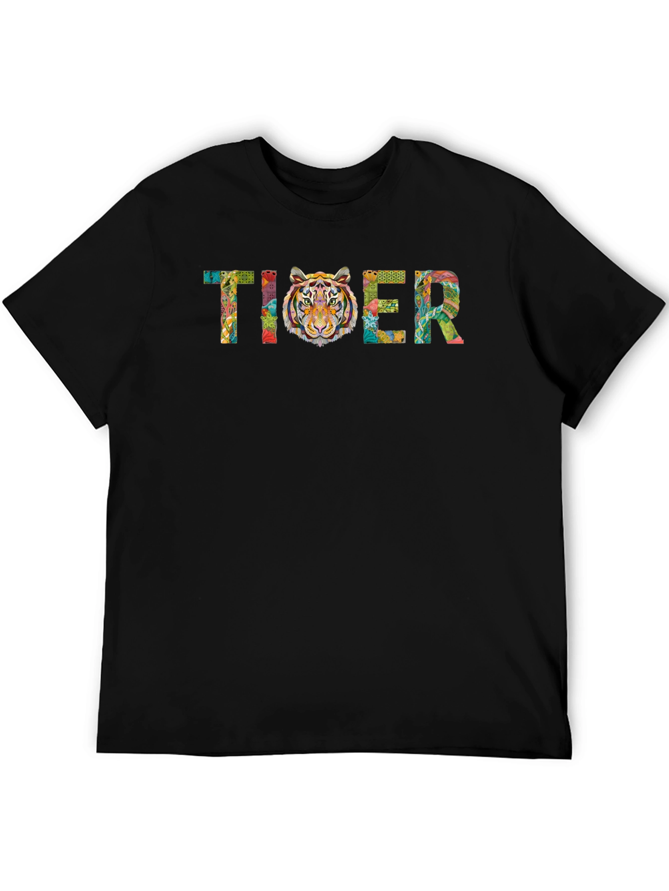 Tiger Graphic Print Crewneck T-Shirt