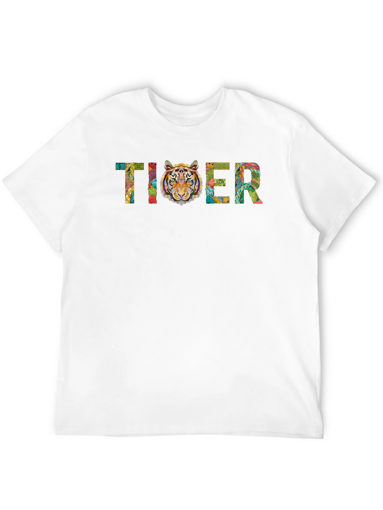Tiger Graphic Print Crewneck T-Shirt