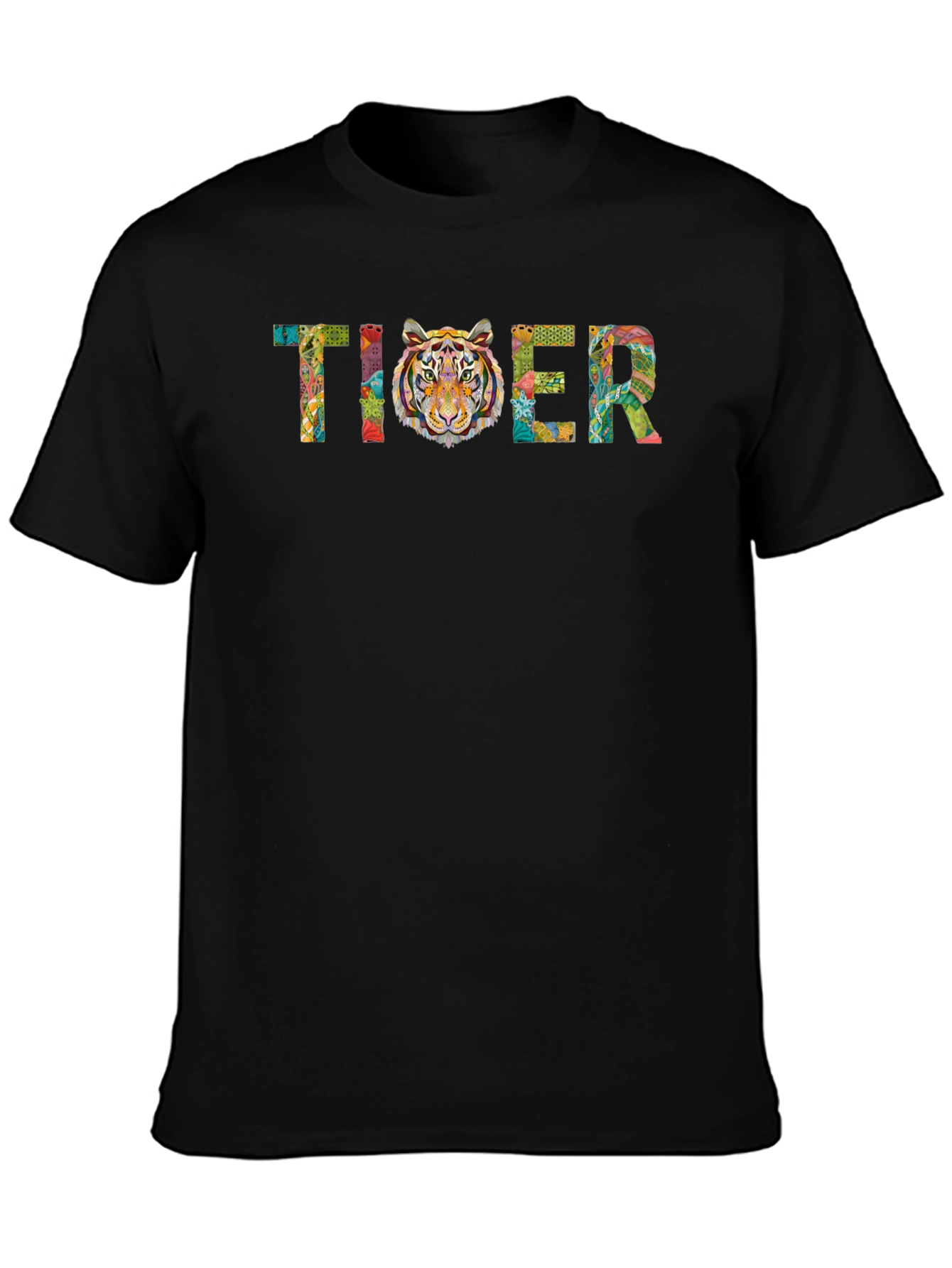 Tiger Graphic Print Crewneck T-Shirt