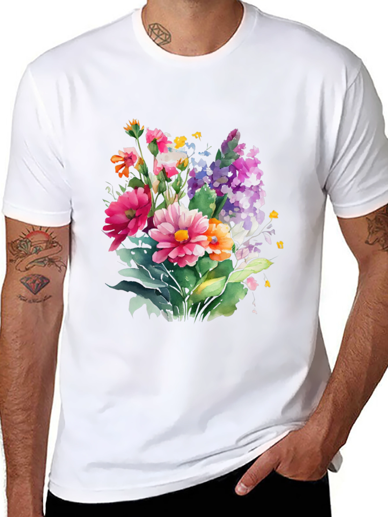 Floral Bouquet Graphic Tee - Stylish Comfort