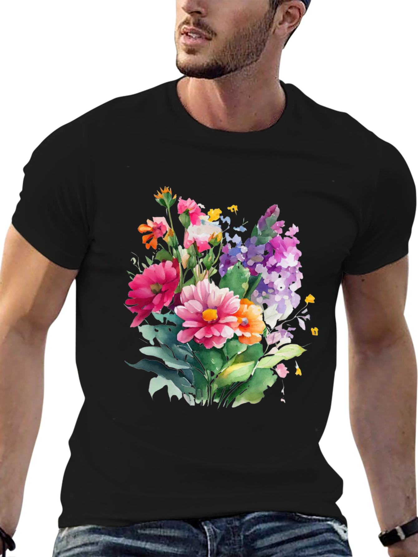 Floral Bouquet Graphic Tee - Stylish Comfort