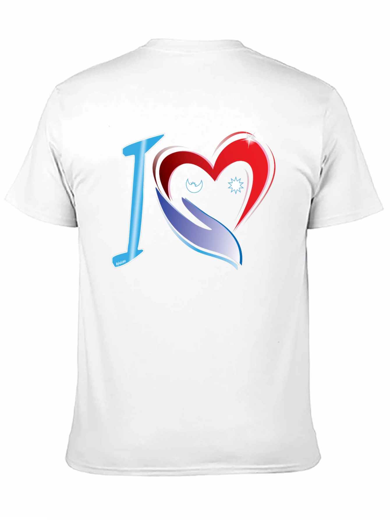 I Love Heart Graphic Black T-Shirt