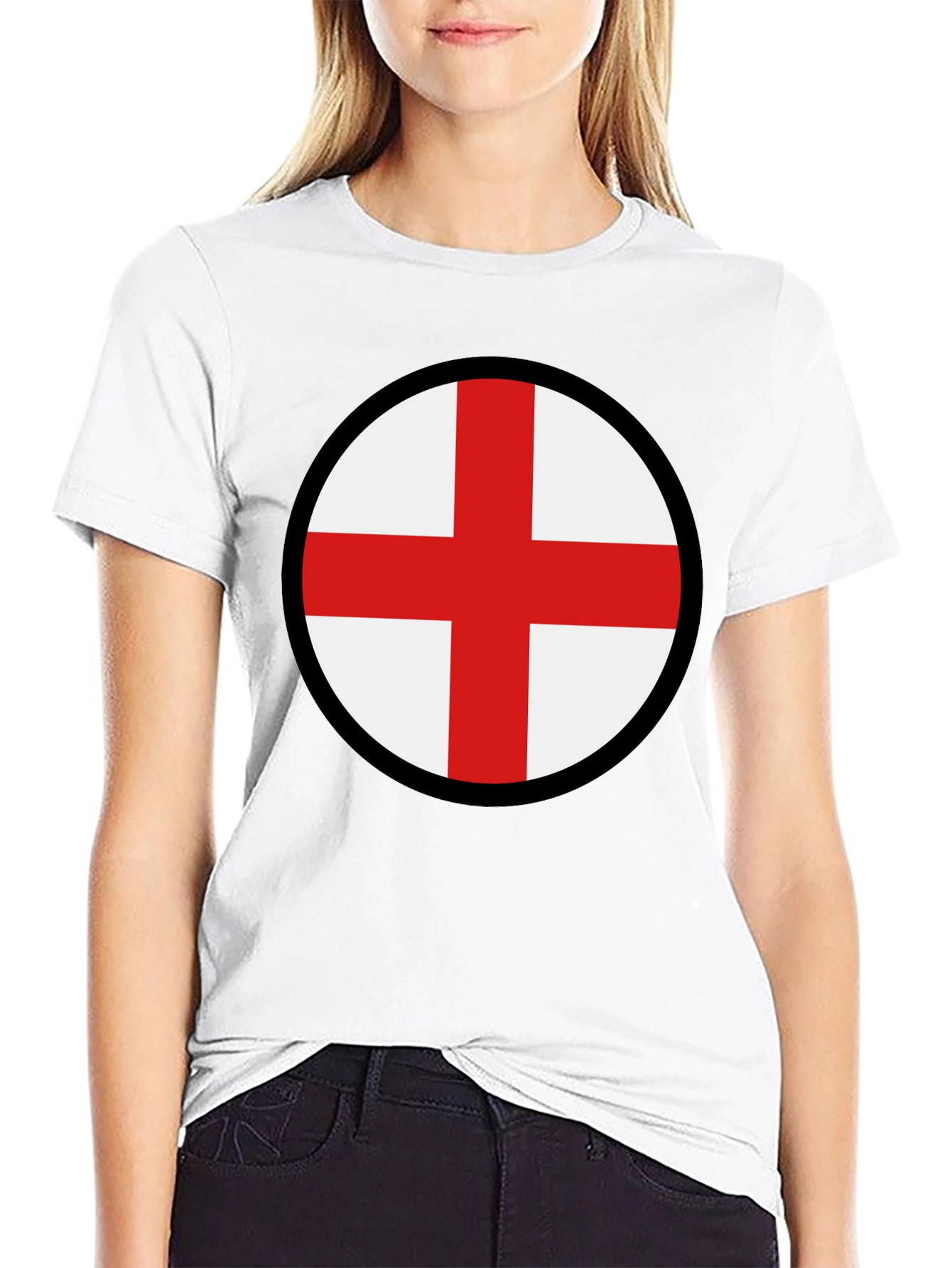 England Flag Graphic Tee - Black Cotton Blend