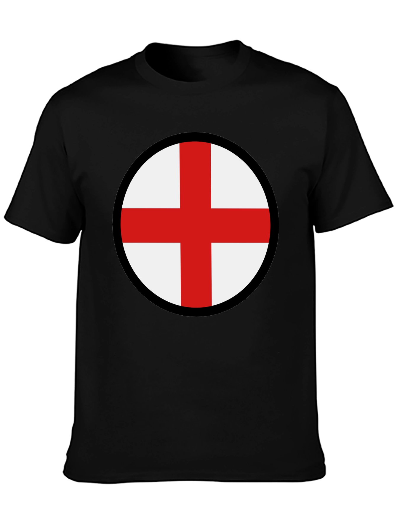 England Flag Graphic Tee - Black Cotton Blend