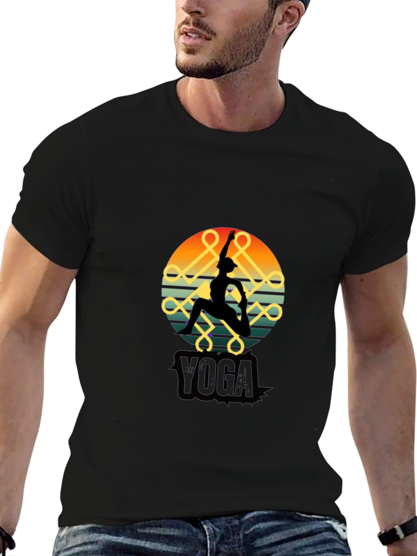 Yoga Silhouette Black T-Shirt
