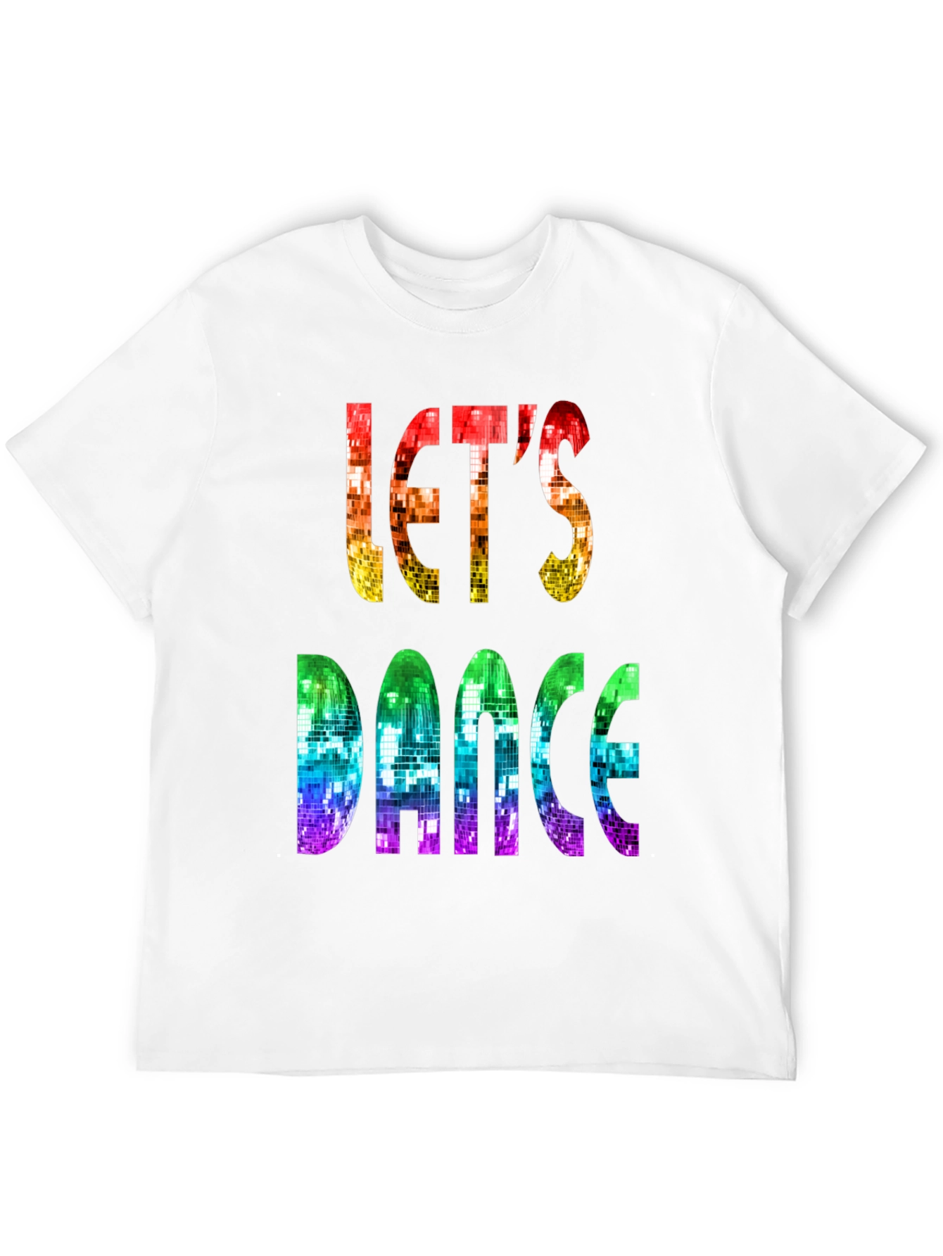 Lets Dance Disco Party T-Shirt - Retro Rainbow Design