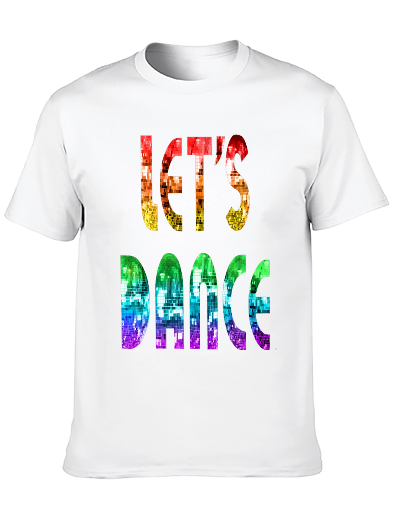 Lets Dance Disco Party T-Shirt - Retro Rainbow Design